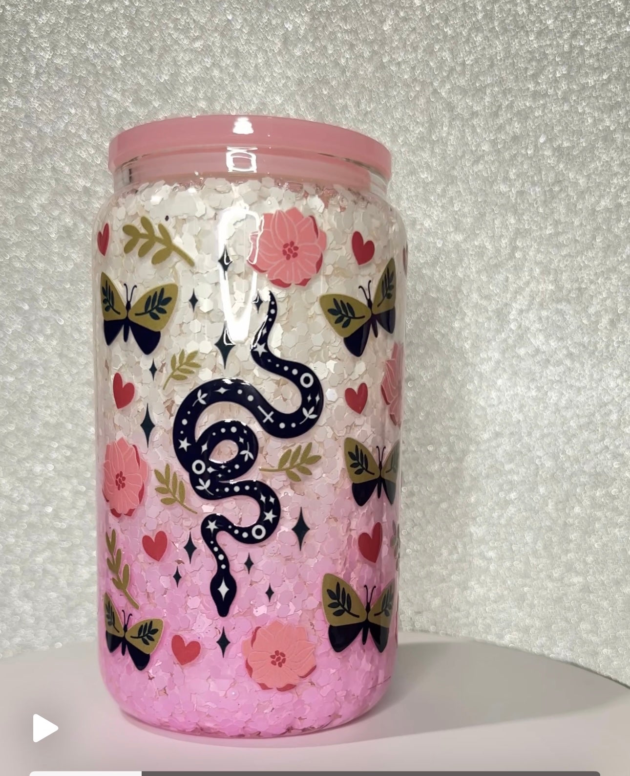 (A) Glass Snow Globes 16oz OR Glass milkshake Cups